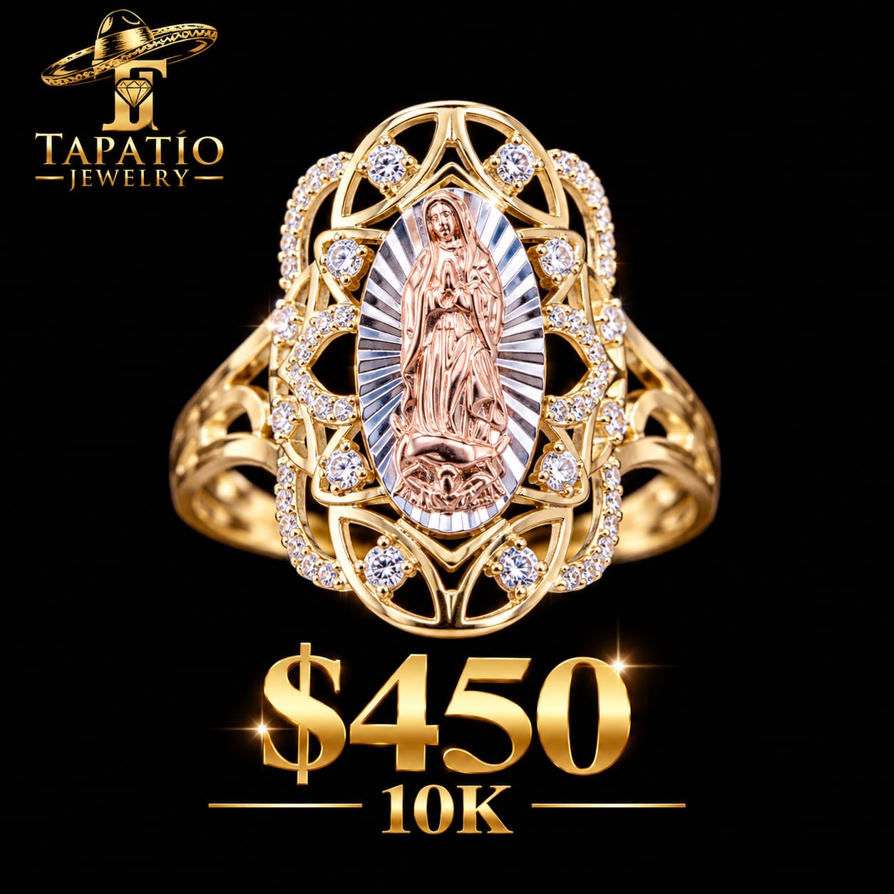 Anillo de Virgen Con Piedra
